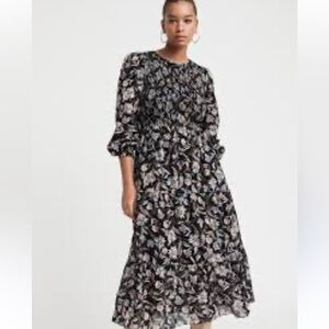 NWOT Witchery 💯 Cotton Shirred Multicoloured Midi Dress